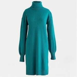 J Crew Turtleneck Sweater Dress in Supersoft Yarn Jade Green Size XL